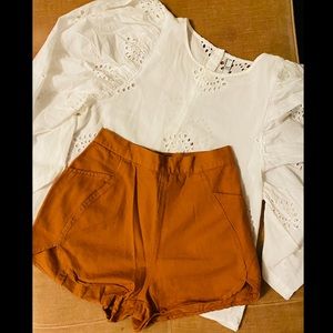 High Waist Linen Shorts